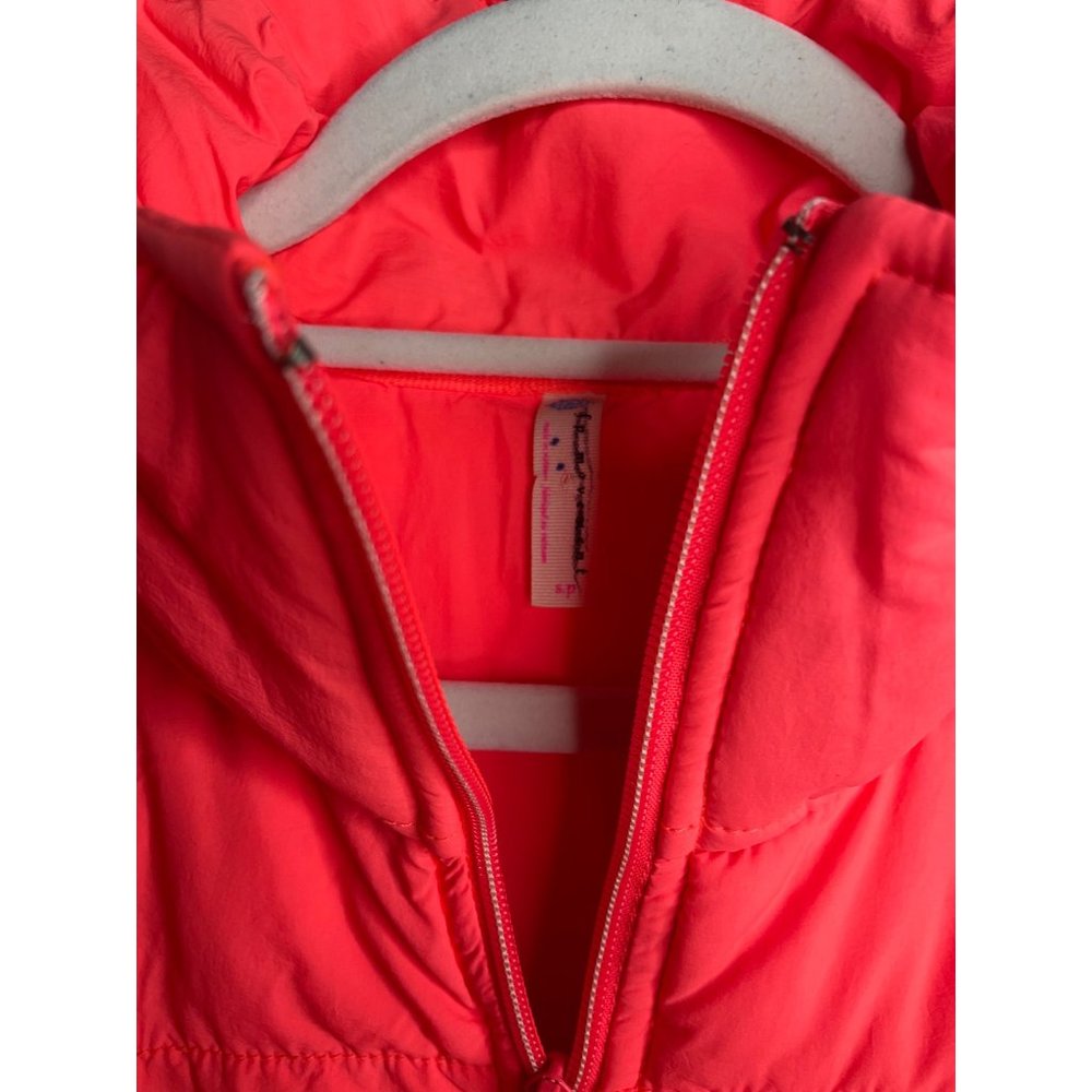 Free People Pippa Packable Puffer Jacket Bomber Size S NEW Neon Orange - Picture 5 of 12